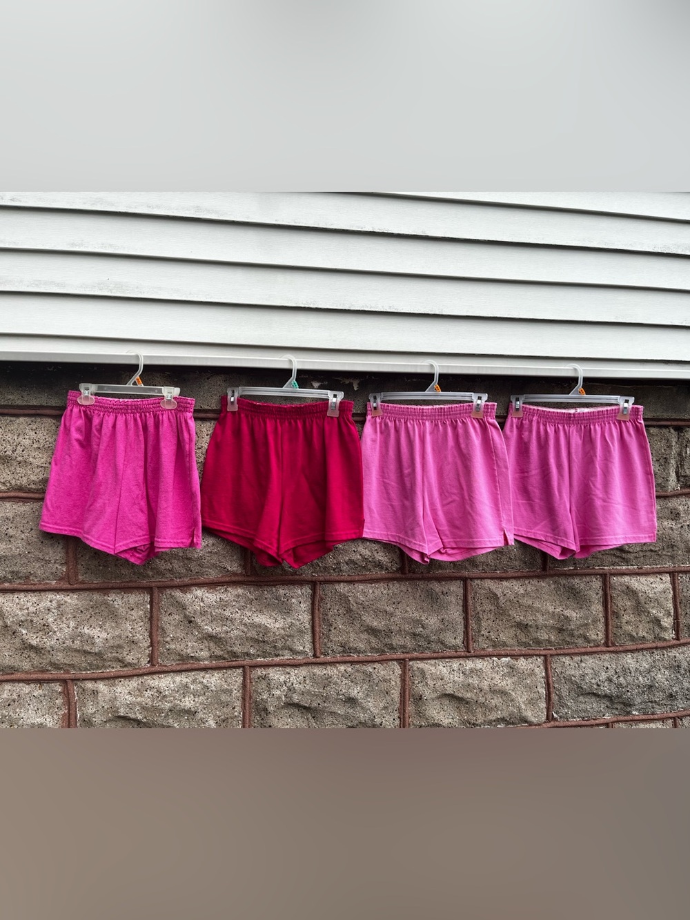 Lot of 4 pink soffe Elastic-Waist athletic Shorts large Junior